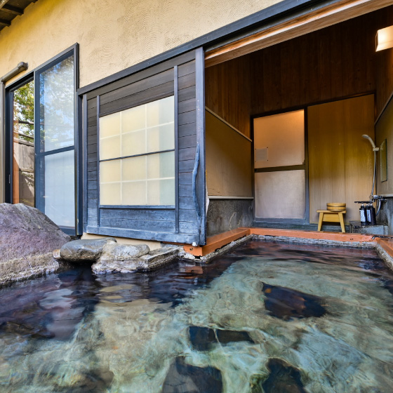 Private open-air hot springs in all rooms & suites